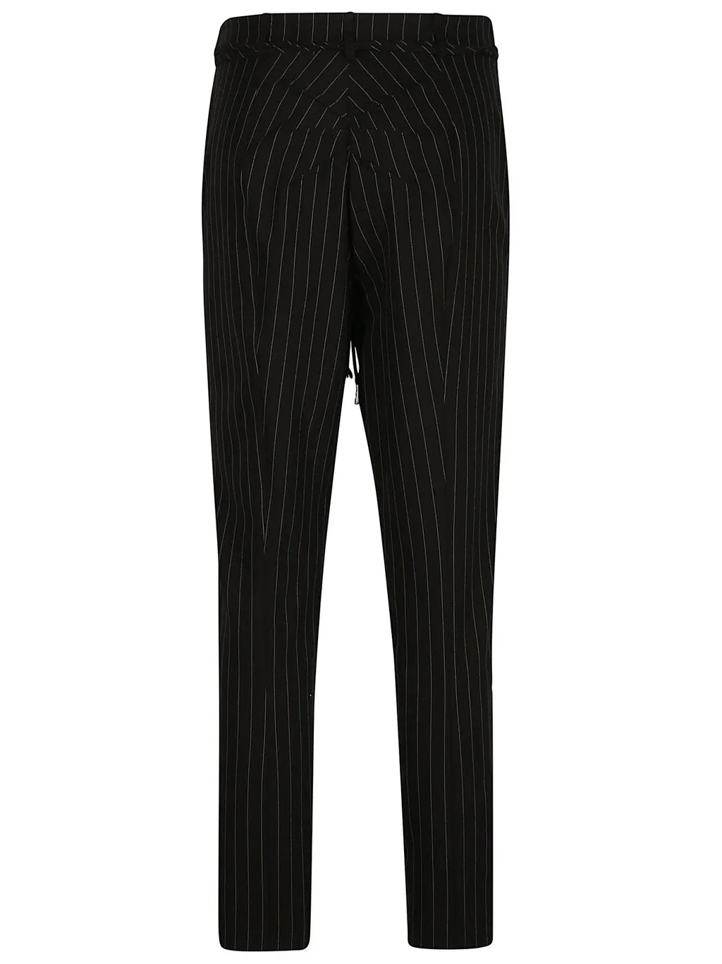 Patrizia Pepe High-Waist Ruched Pinstriped Trousers