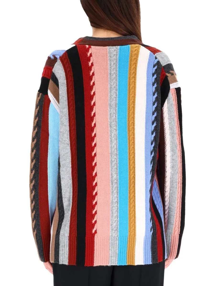 Paul Smith Signature Stripe Knitted Oversized Cardigan
