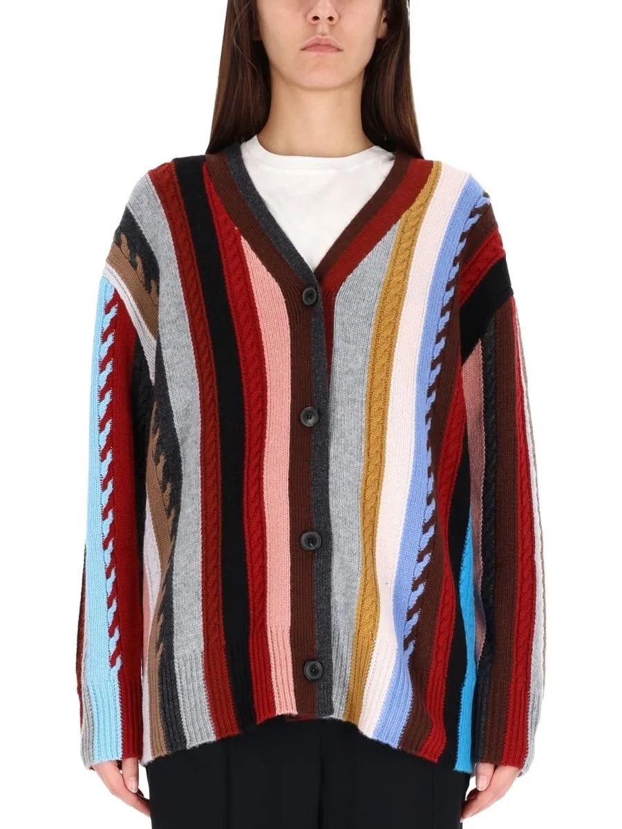 Paul Smith Signature Stripe Knitted Oversized Cardigan
