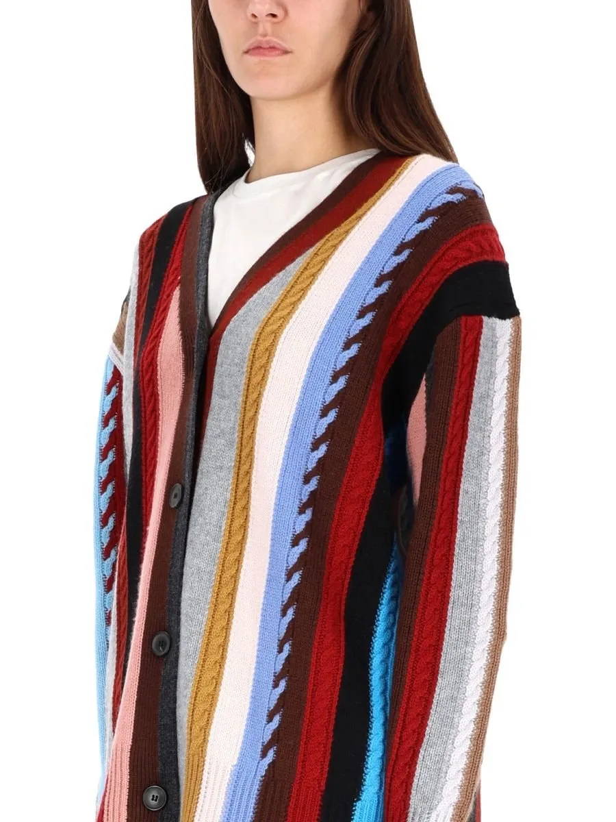 Paul Smith Signature Stripe Knitted Oversized Cardigan