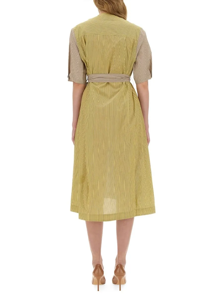 Paul Smith Striped V-Neck Midi Dress