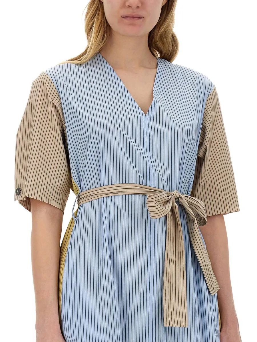 Paul Smith Striped V-Neck Midi Dress