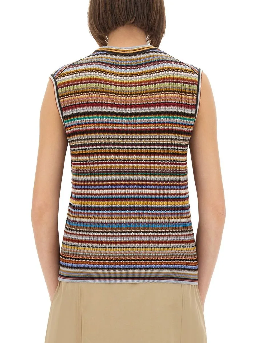 Paul Smith Striped Ribbed Top