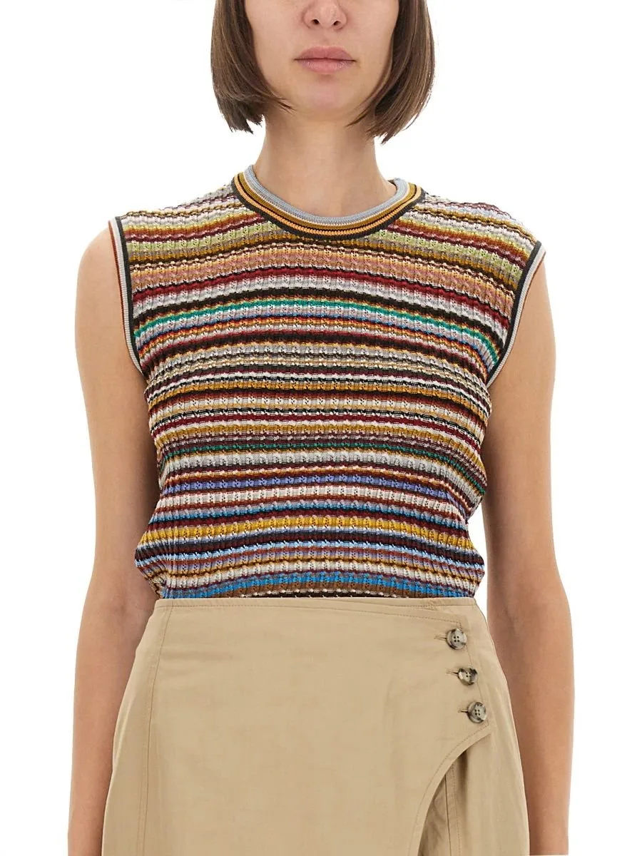 Paul Smith Striped Ribbed Top
