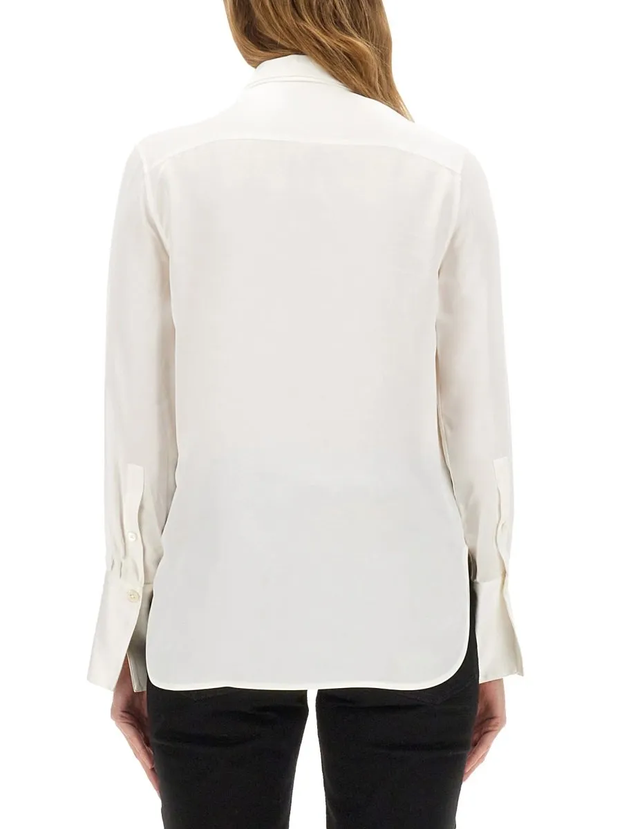 Paul Smith Curved Hem Button-Up Tie Shirt