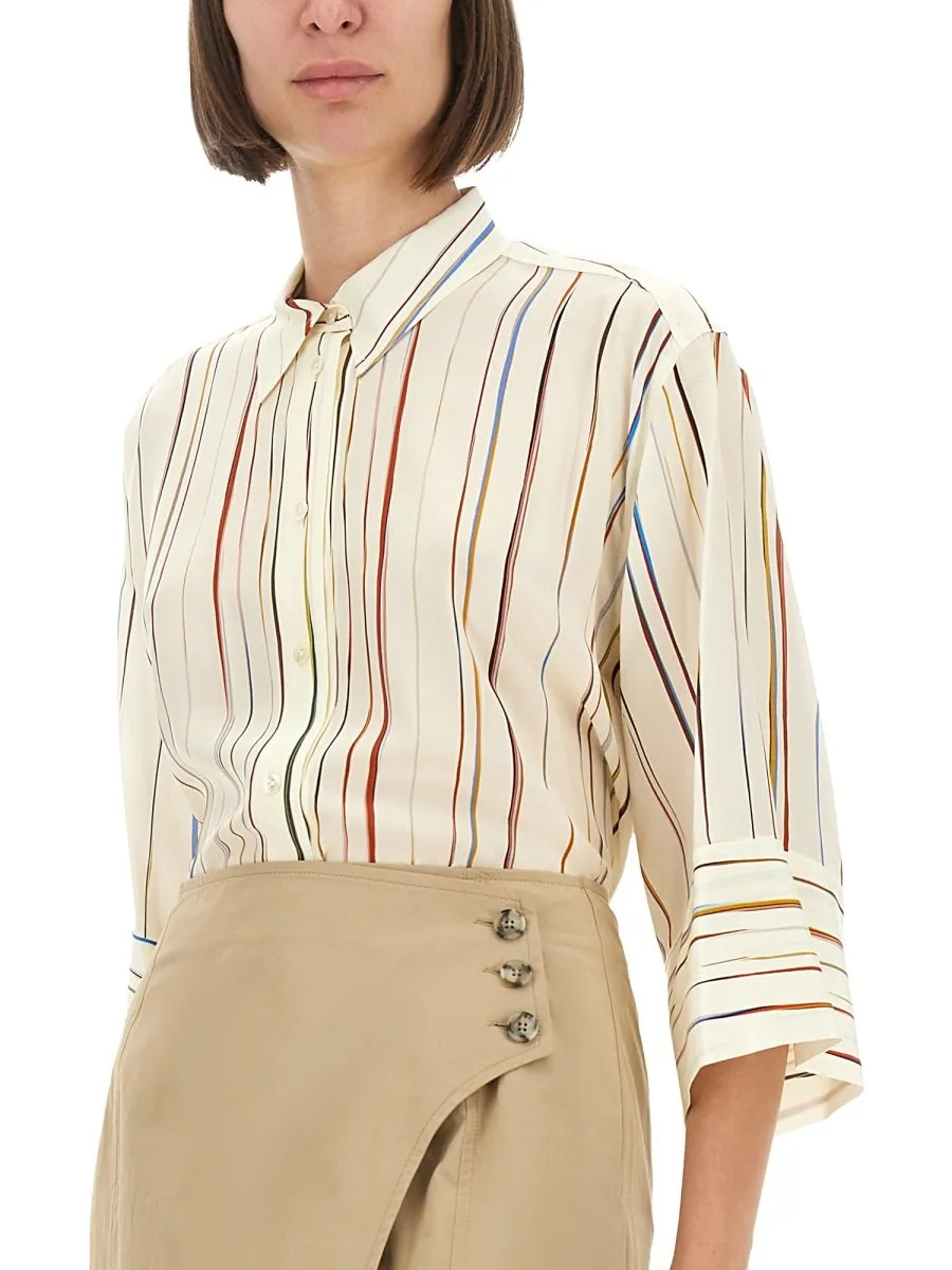 Paul Smith Three Quarters Sleeved Striped Shirt