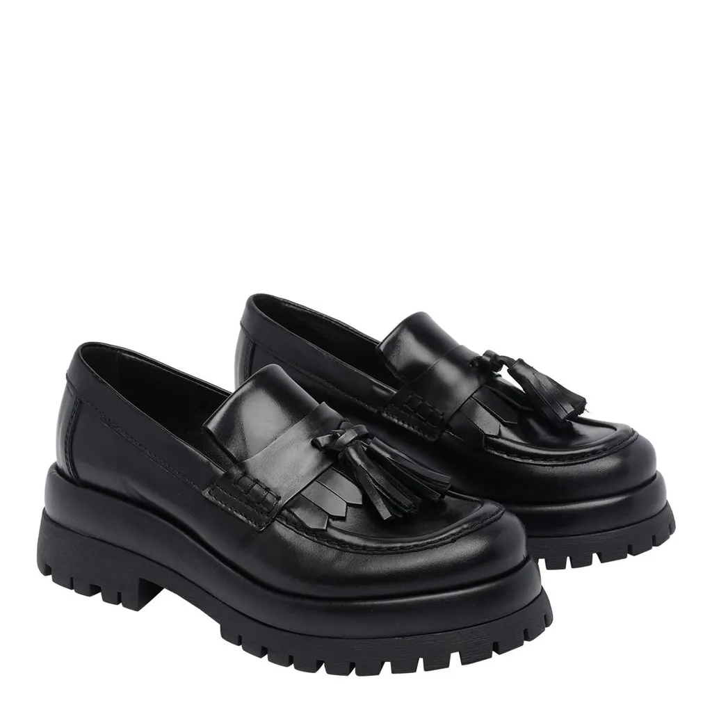 Pawelk's Tassel Platform Flat Shoes