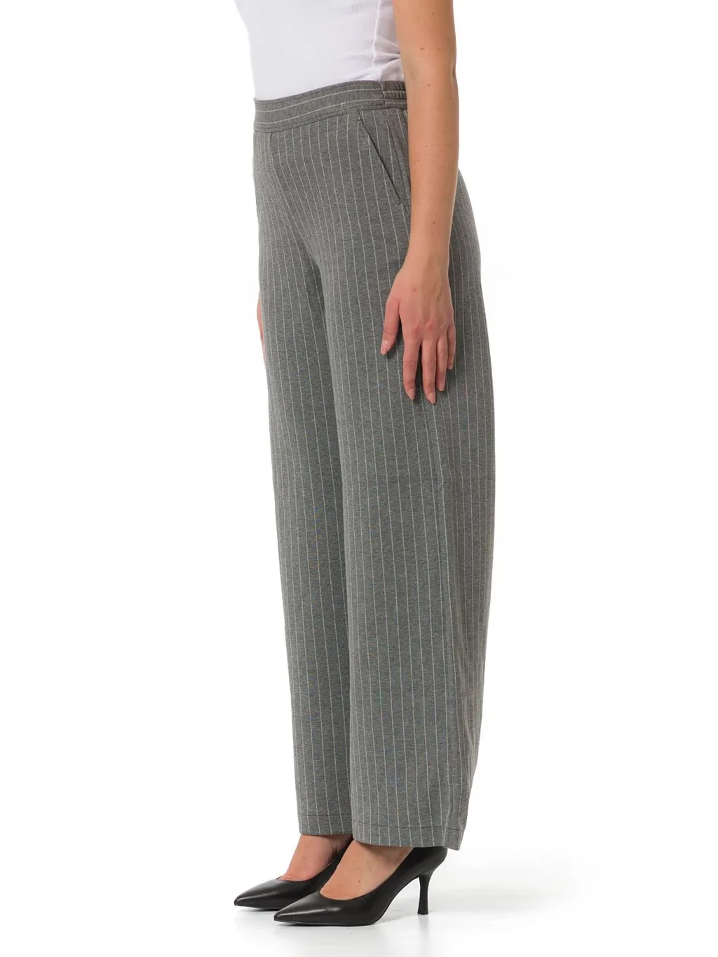 Pennyblack Ristoro Wide-Fit Herringbone Jersey Trousers