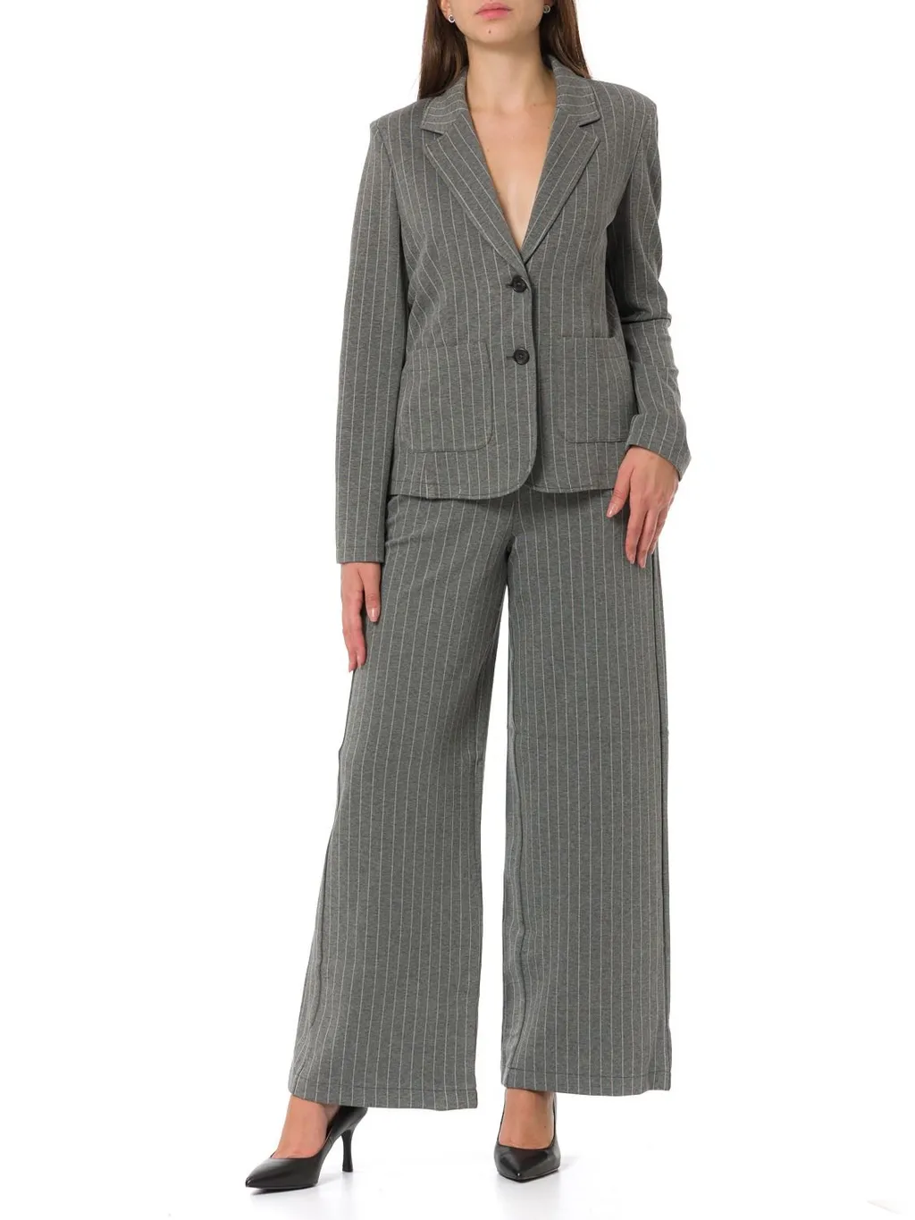 Pennyblack Ristoro Wide-Fit Herringbone Jersey Trousers