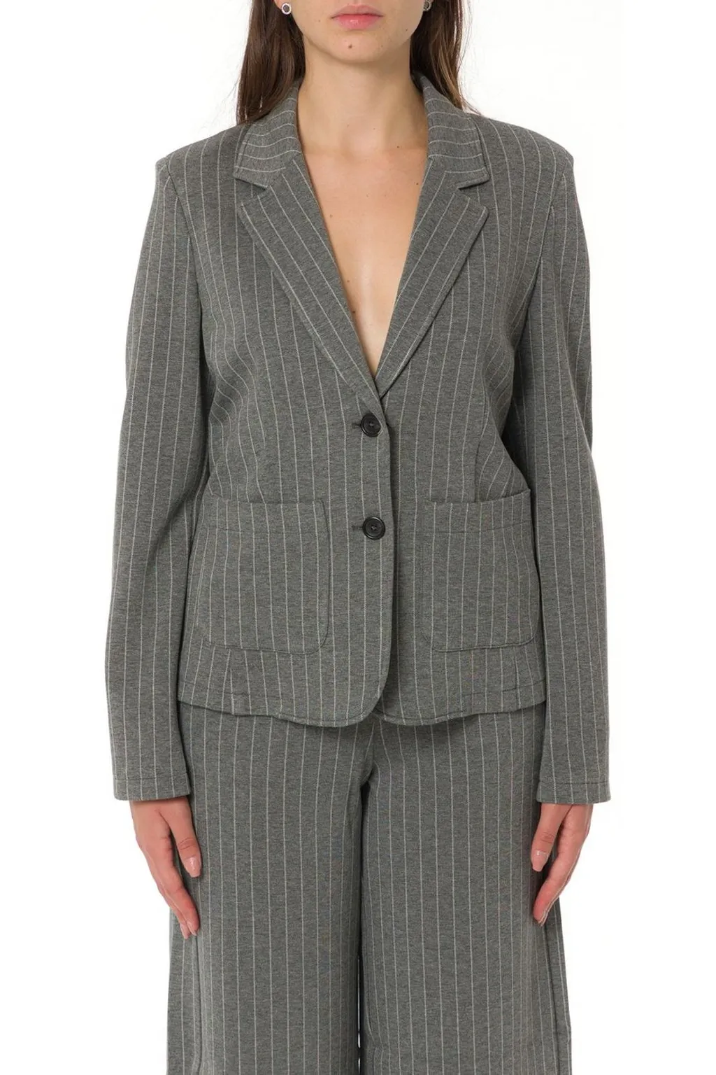 Pennyblack Yaqui Slim-Fit Pinstriped Jersey Blazer