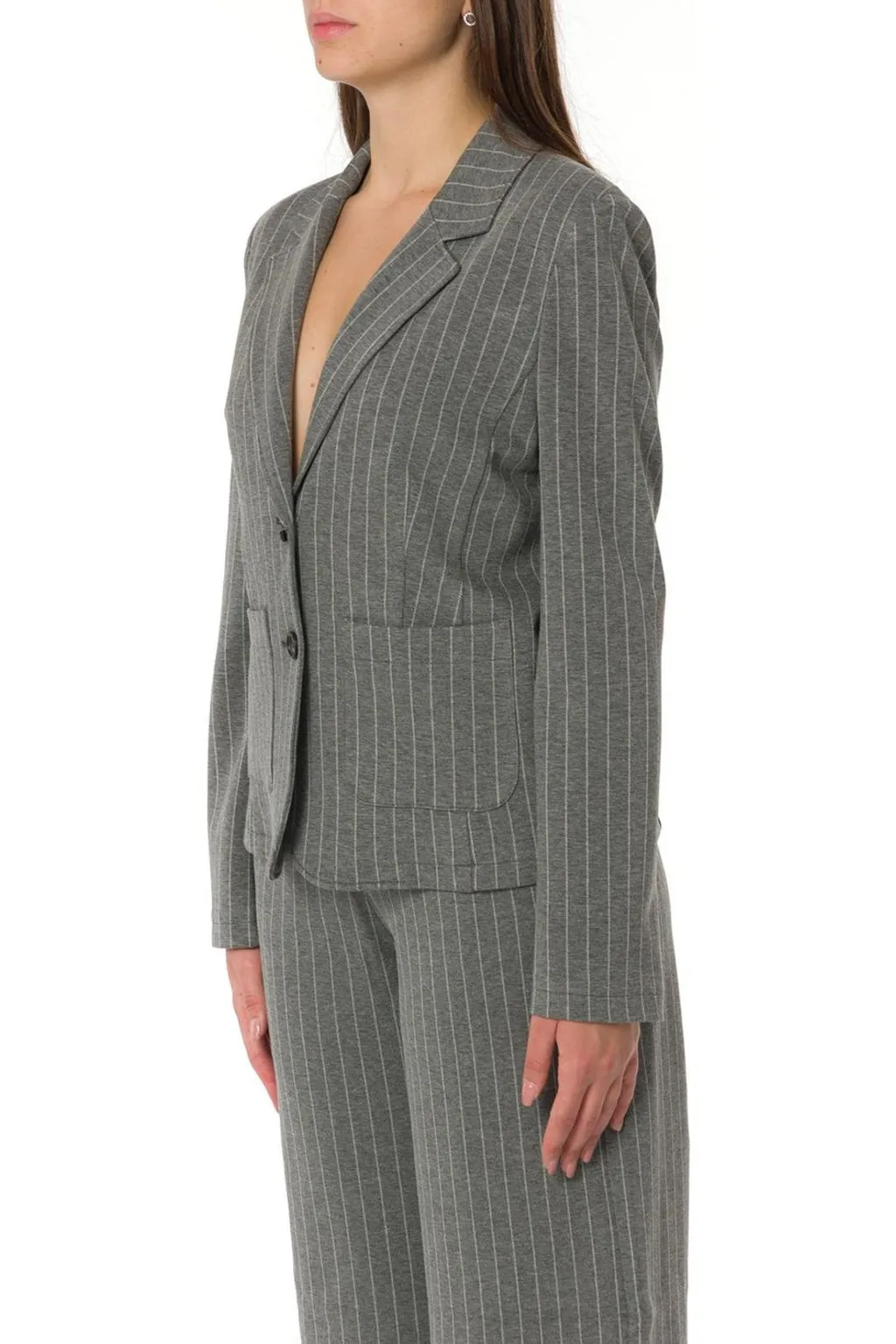 Pennyblack Yaqui Slim-Fit Pinstriped Jersey Blazer