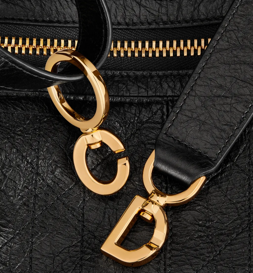 Small D-Journey Bag In Crinkled Calfskin