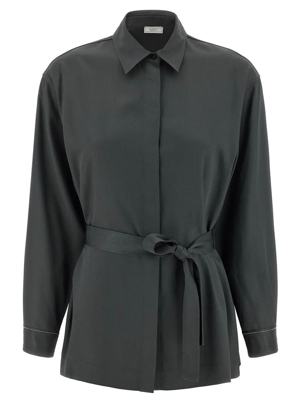 Peserico Tie-Waisted Twill Shirt