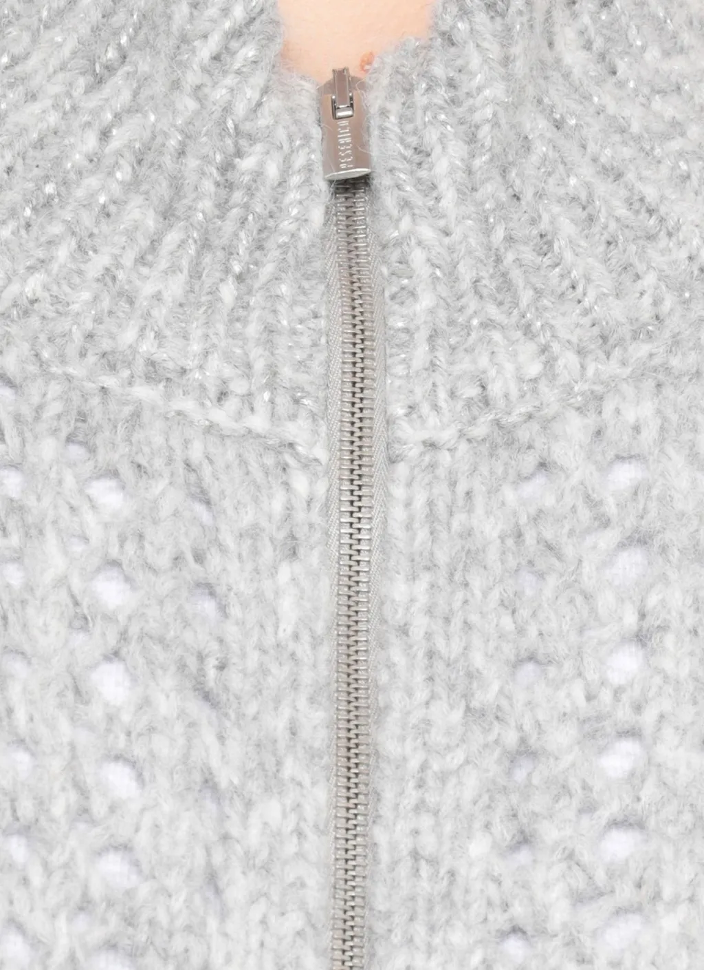 Peserico Perforated Zip Cardigan