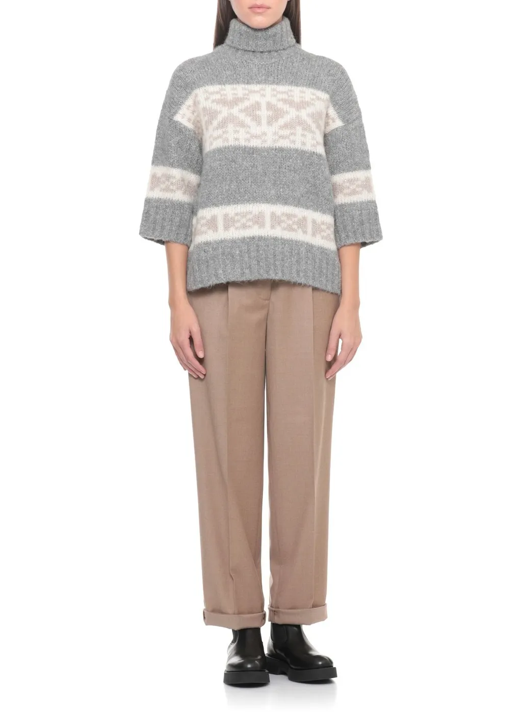 Peserico Patterned High-Neck Knitwear