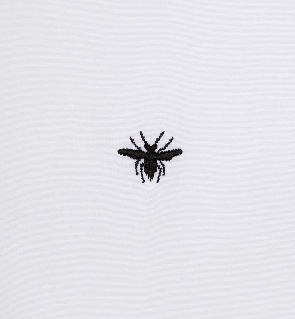 Short-Sleeved Shirt With Black Bee Embroidery