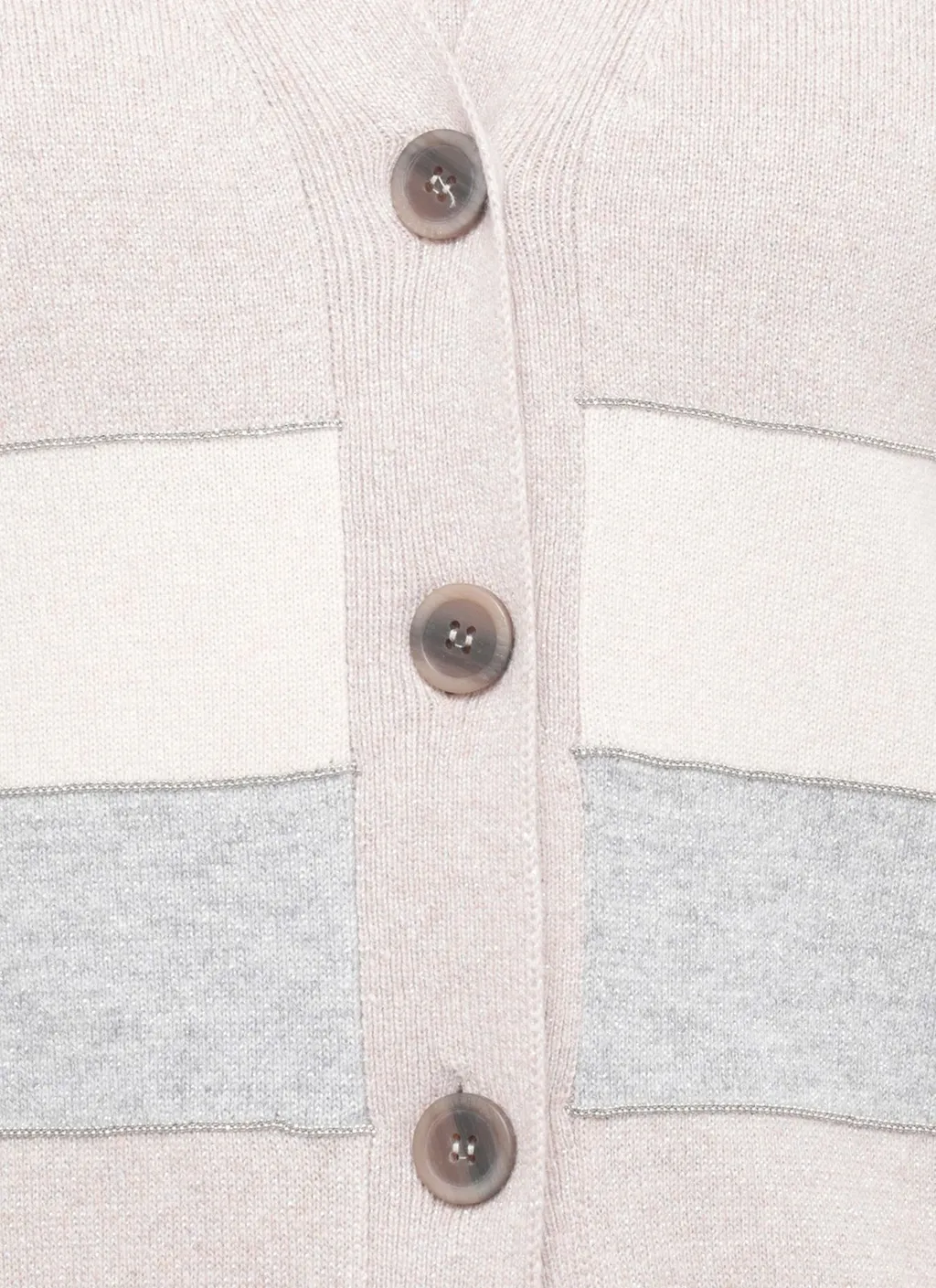 Peserico Striped Button-Front Cardigan
