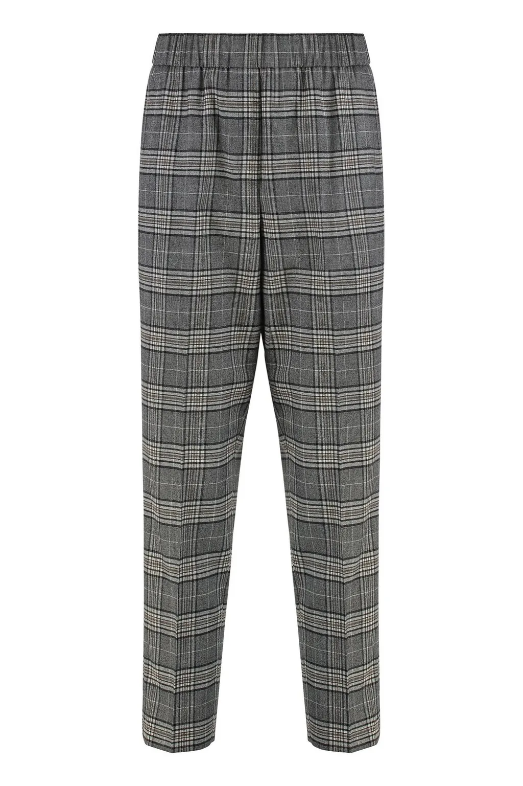 Peserico Check Pattern Tapered Pants