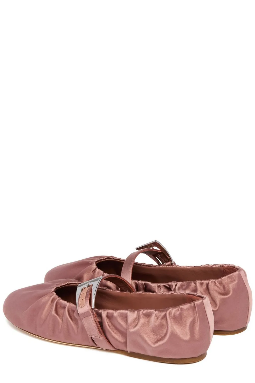 Paris Texas Sveva Plisse Buckle Ballet Flats