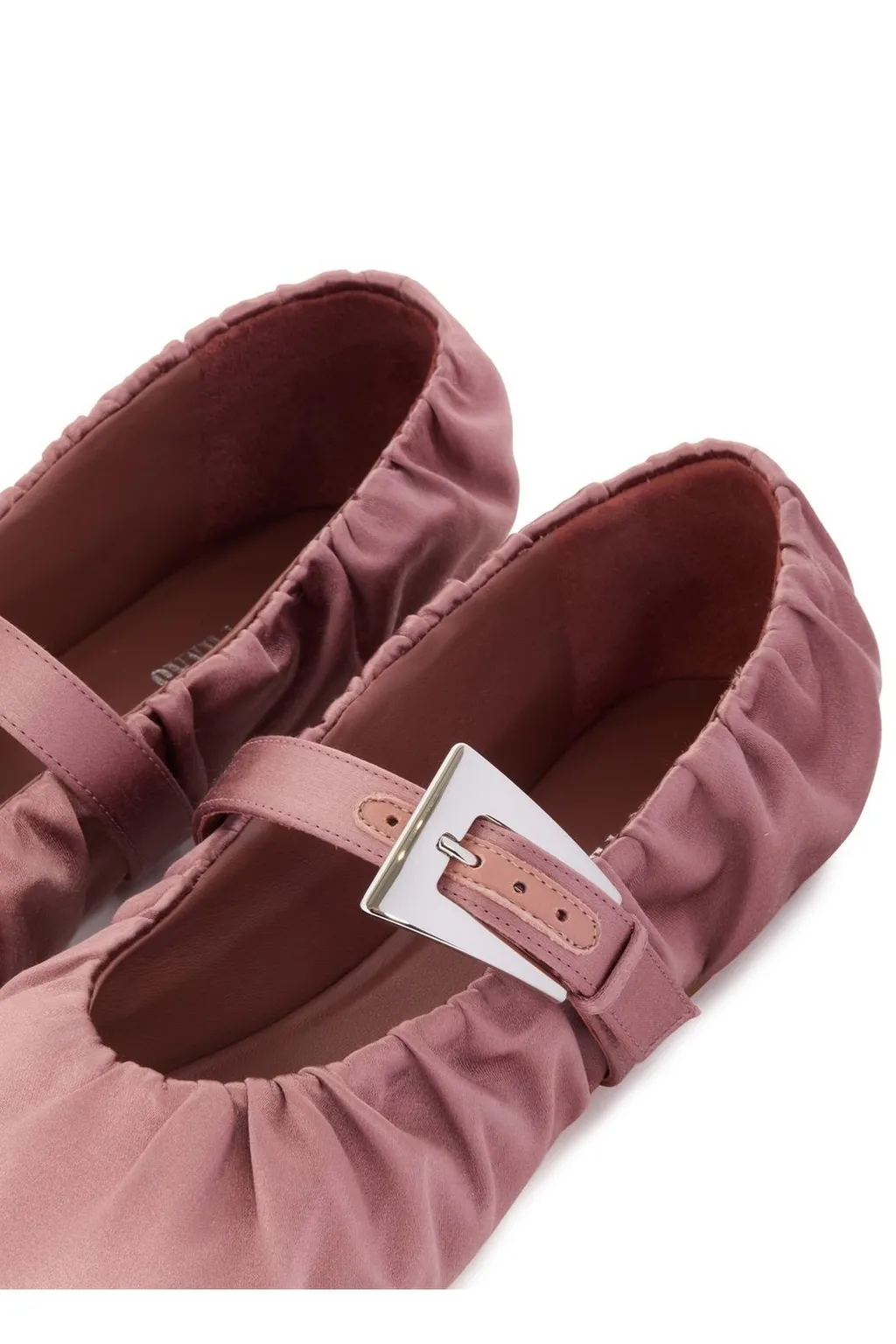Paris Texas Sveva Plisse Buckle Ballet Flats