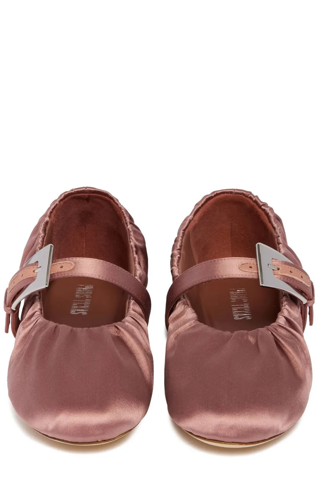 Paris Texas Sveva Plisse Buckle Ballet Flats