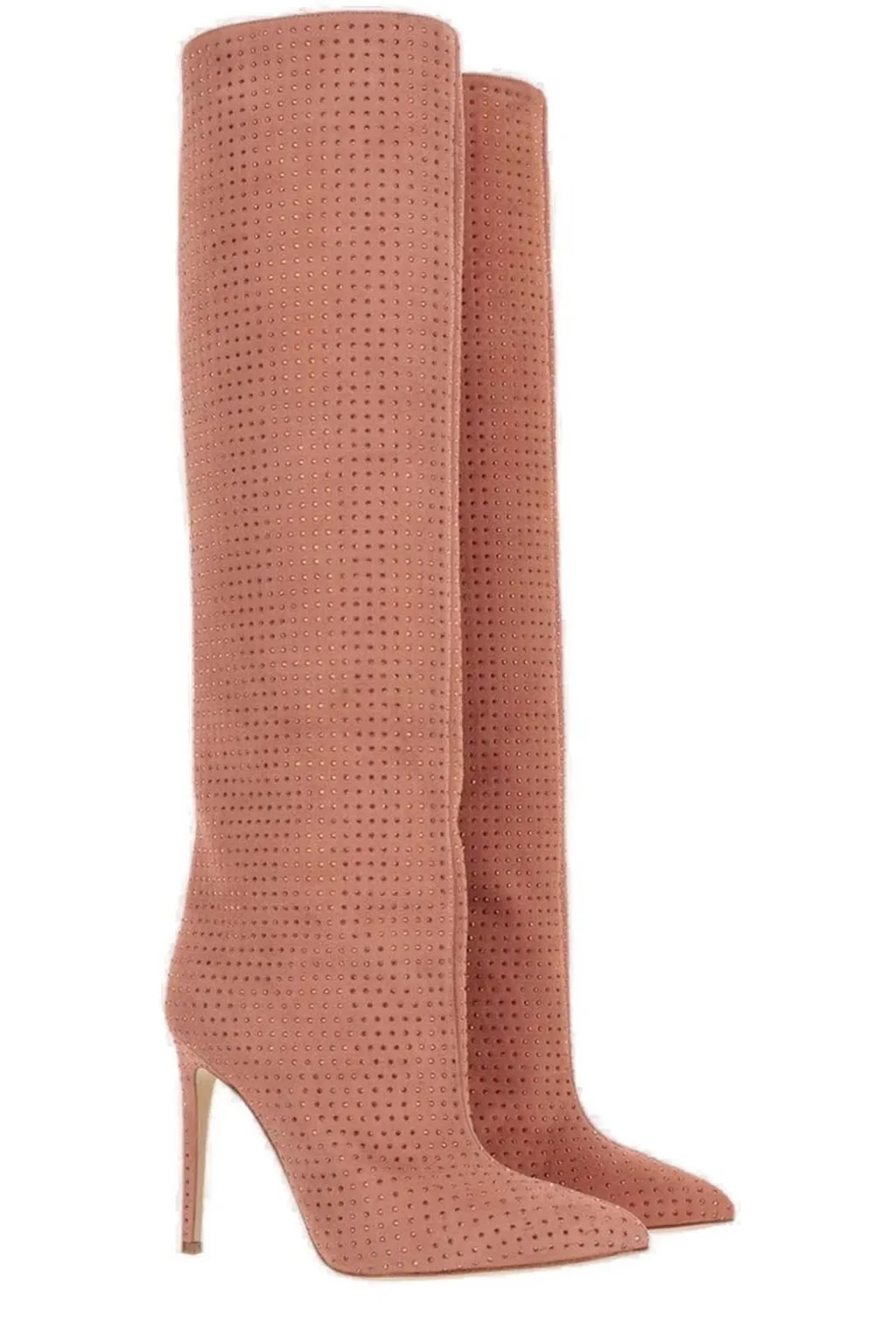 Paris Texas Crystal-Embellished Knee-High Boots