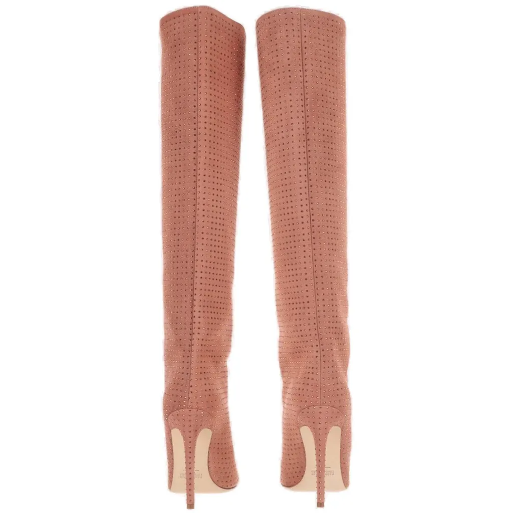 Paris Texas Crystal-Embellished Knee-High Boots