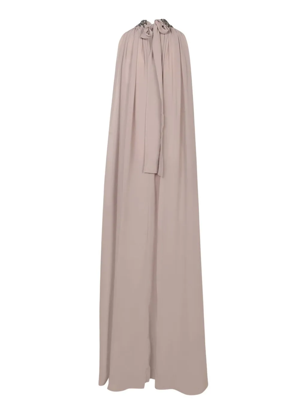 Parosh Embroidered Collar Georgette Dress