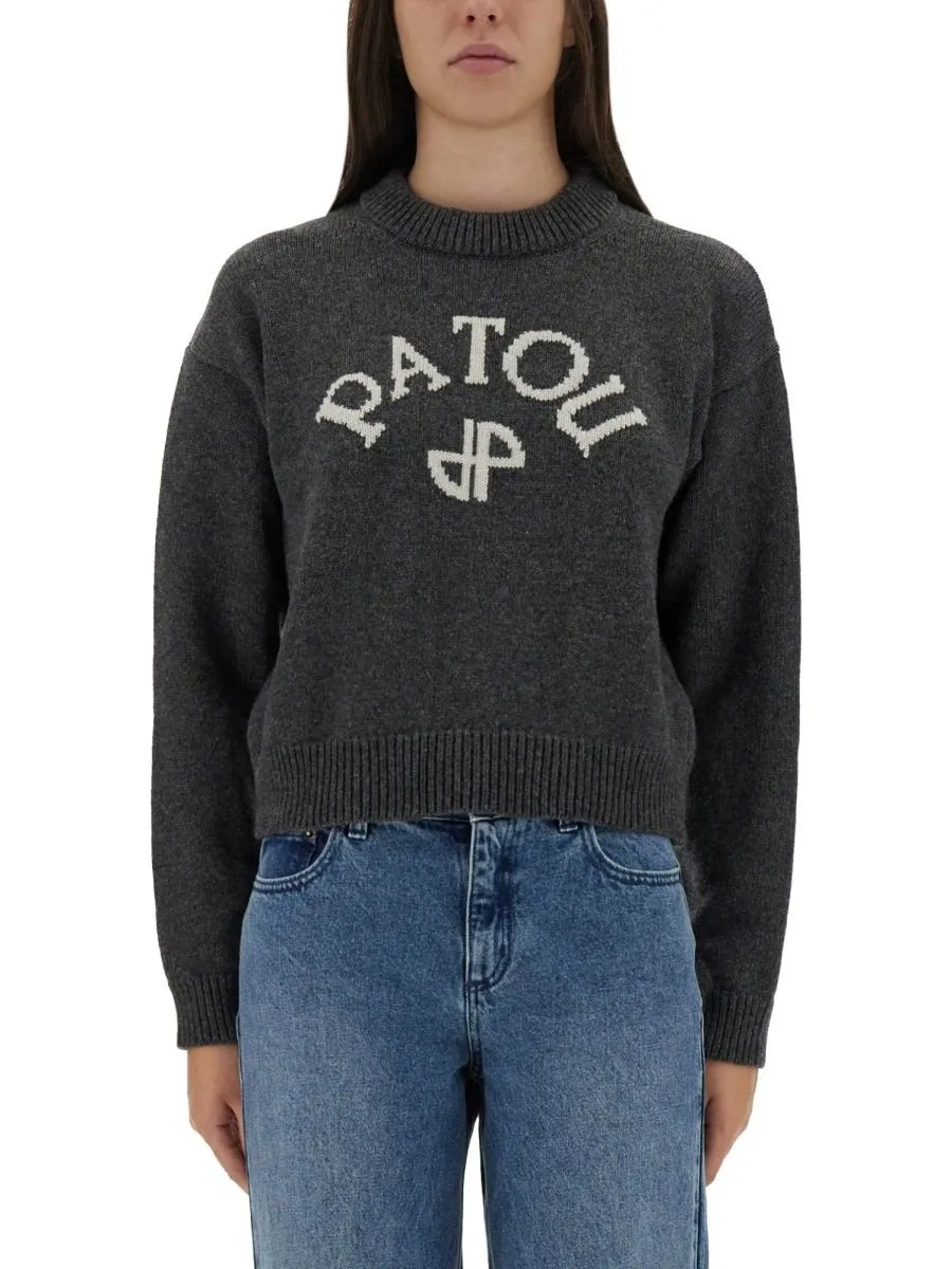 Patou Logo Intarsia Crewneck Knit Sweater