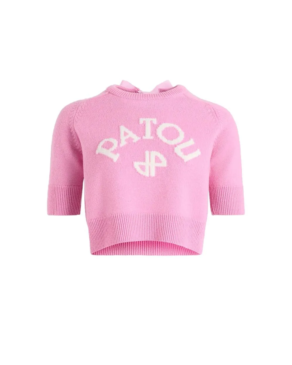 Patou Logo Intarsia Cropped Knit Top
