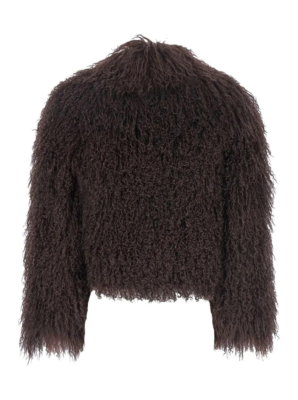 Plain Cropped Shearling Jacket