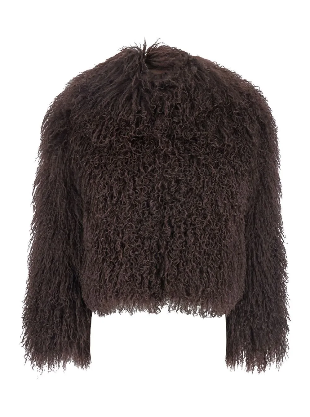 Plain Cropped Shearling Jacket