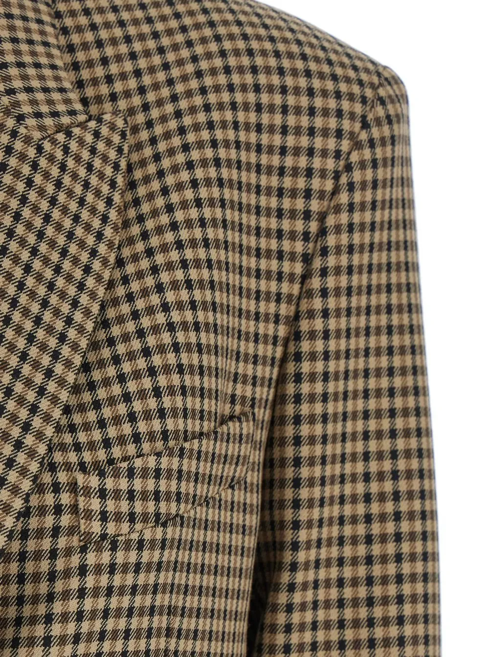 Plain Check Single-Breasted Jacket