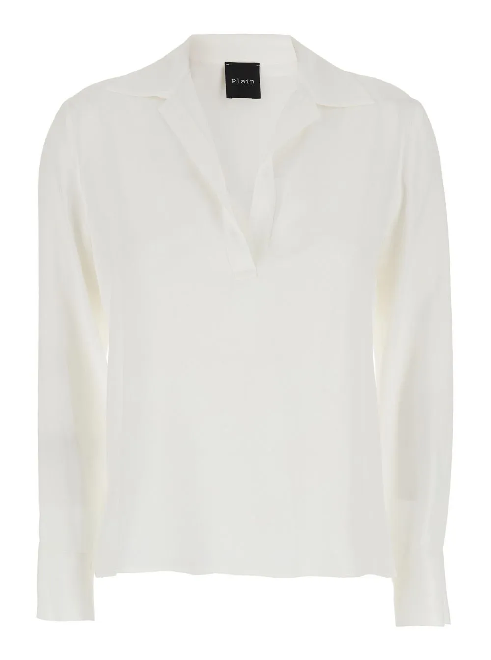 Plain Polo Collar Blouse