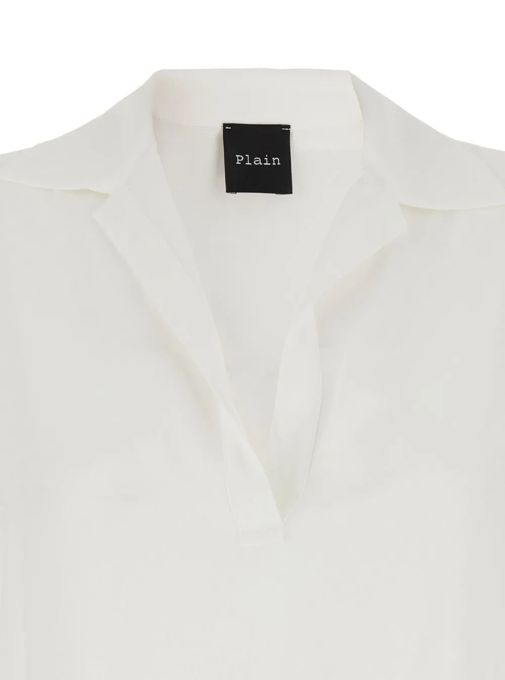 Plain Polo Collar Blouse