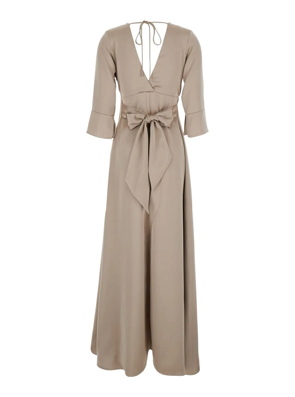 Plain Bow-Back Maxi Dress