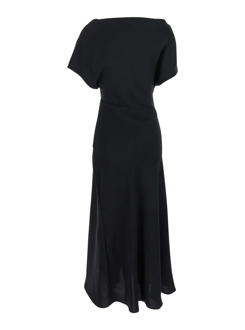 Plain Square Neck Draped Dress