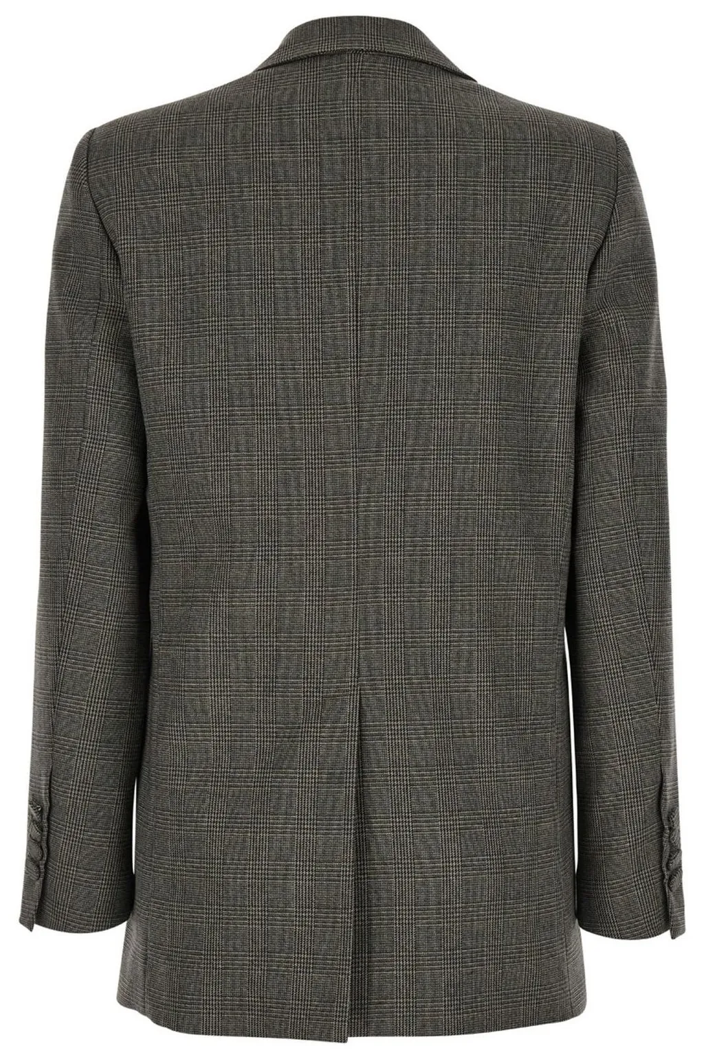 Plain Double-Breasted Check Jacket