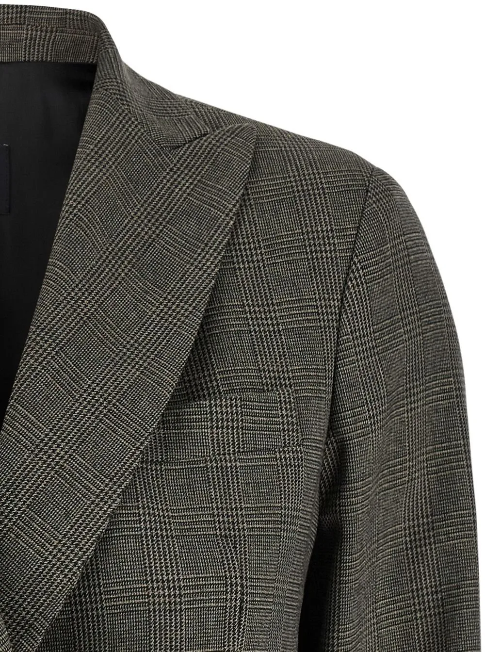 Plain Double-Breasted Check Jacket