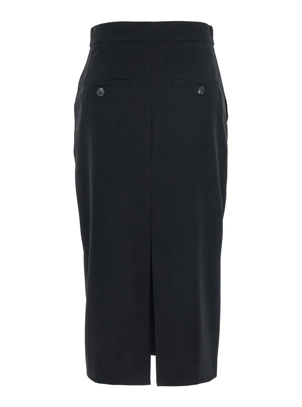 Plain Concealed-Slit Long Skirt