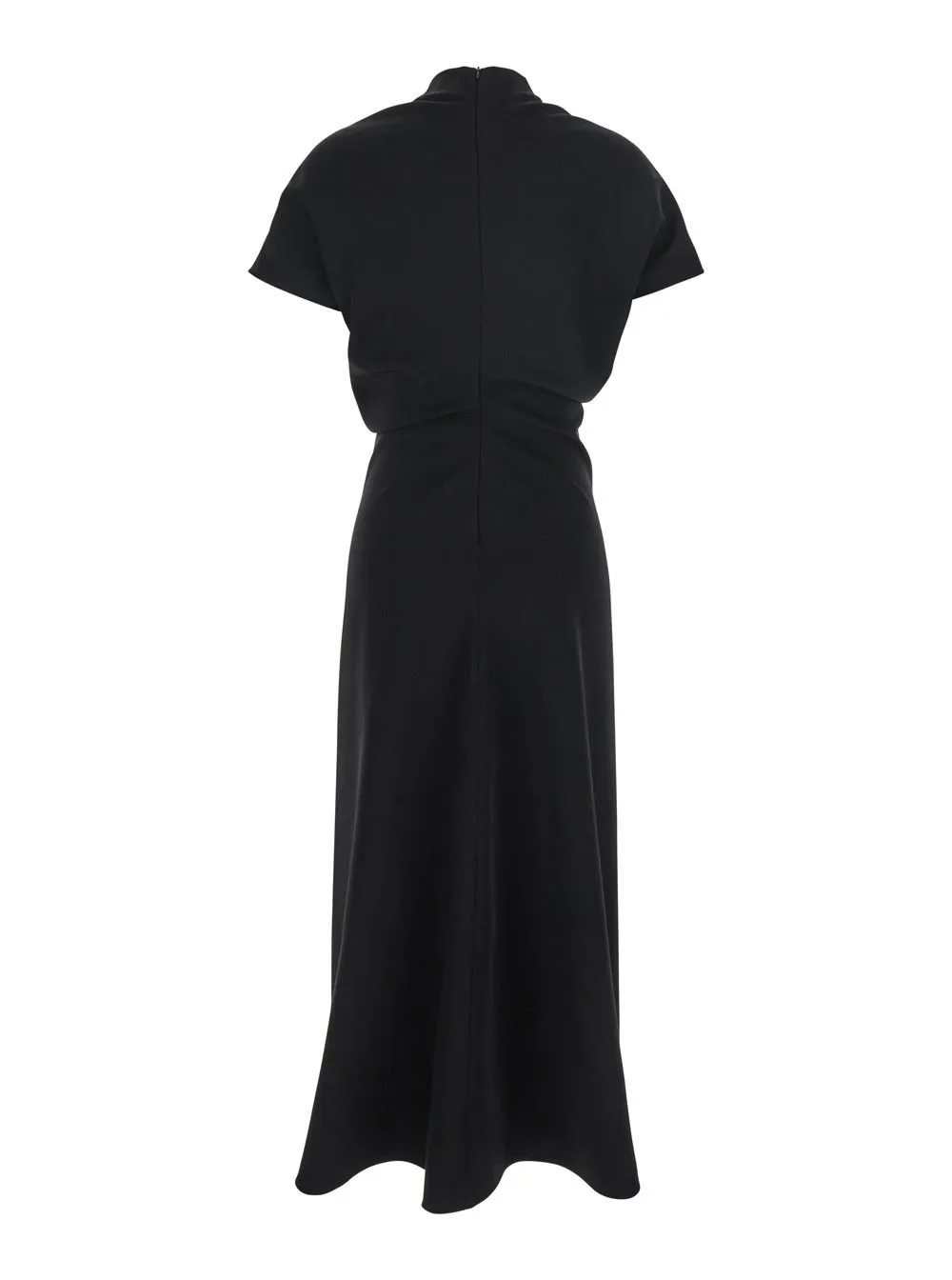 Plain High Neck Long Dress