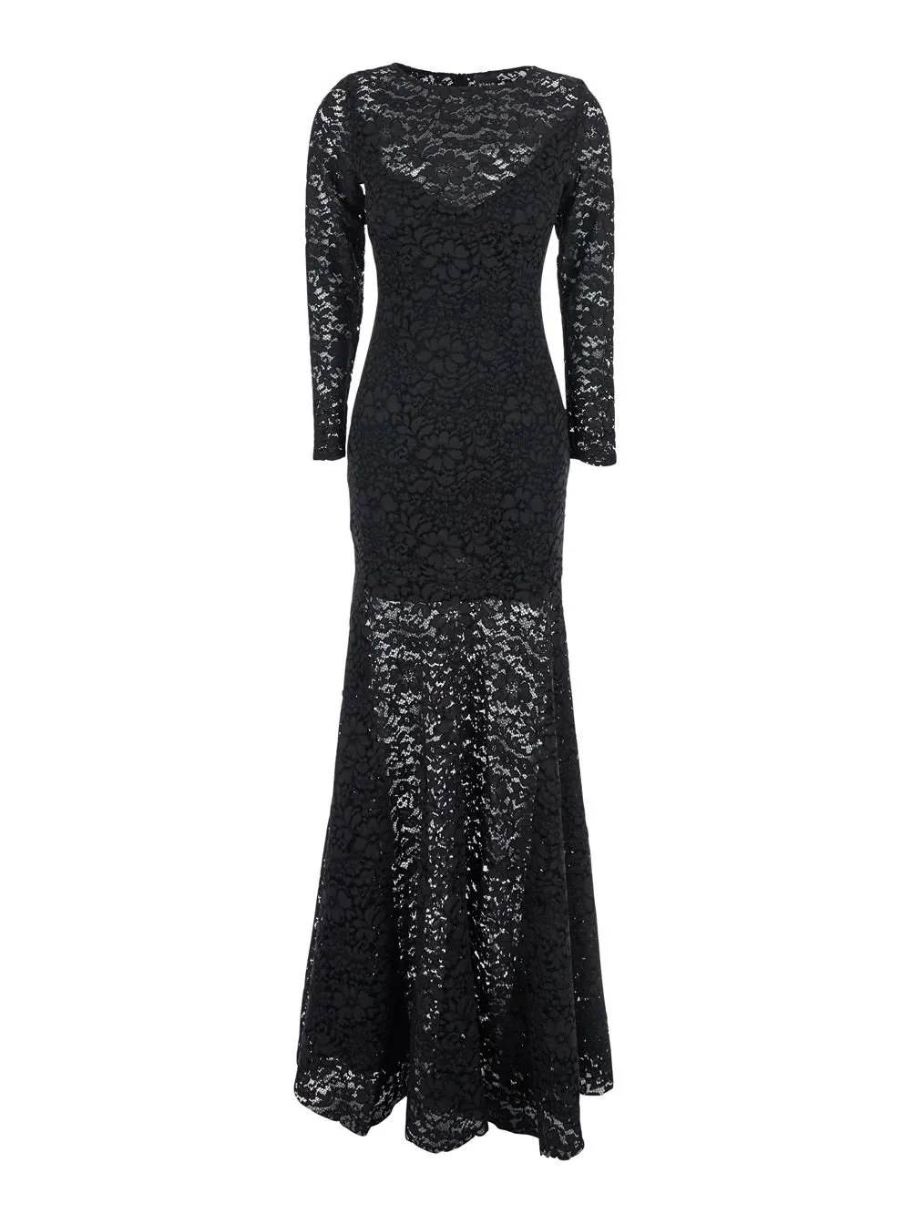 Plain Lace Embroidered Maxi Dress