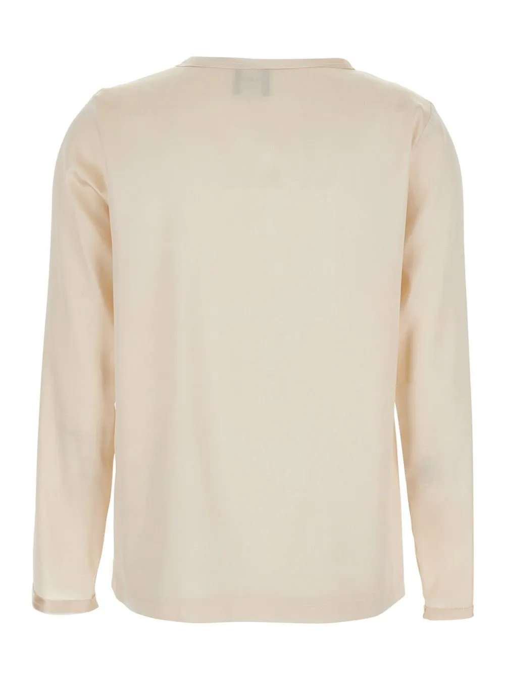 Plain Crewneck Long Sleeve Blouse