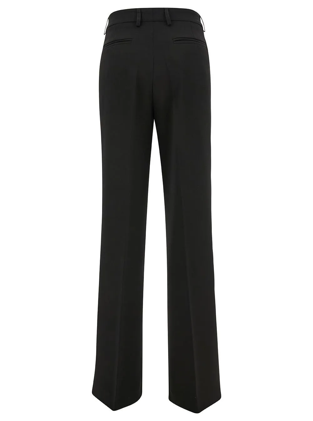 Plain High-Waisted Straight Pants