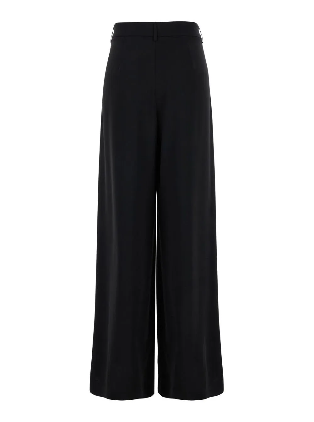 Plain High-Waist Wide-Leg Pants