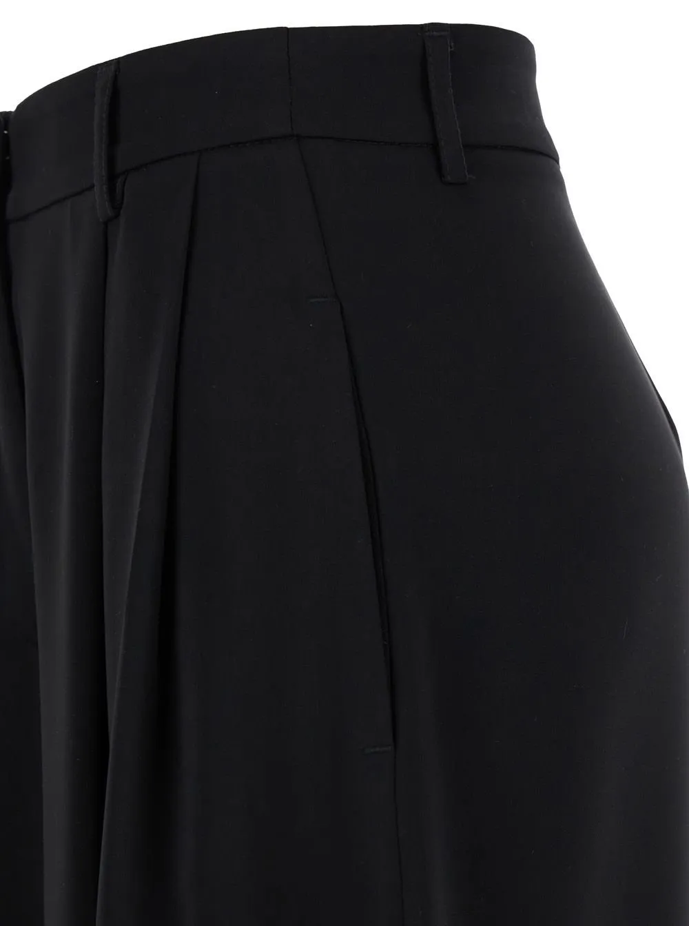 Plain High-Waist Wide-Leg Pants