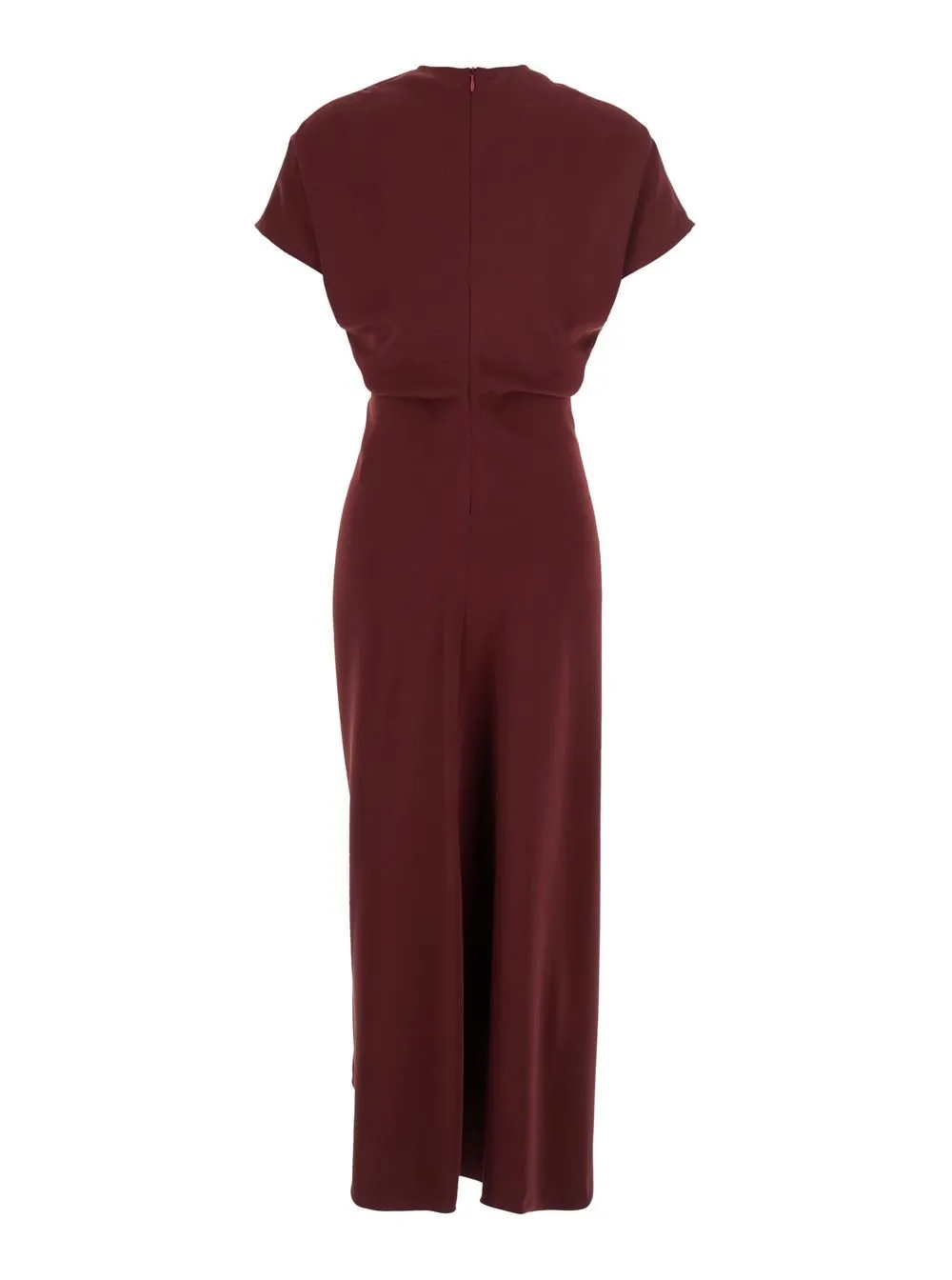 Plain V-Neck Tech Fabric Dress