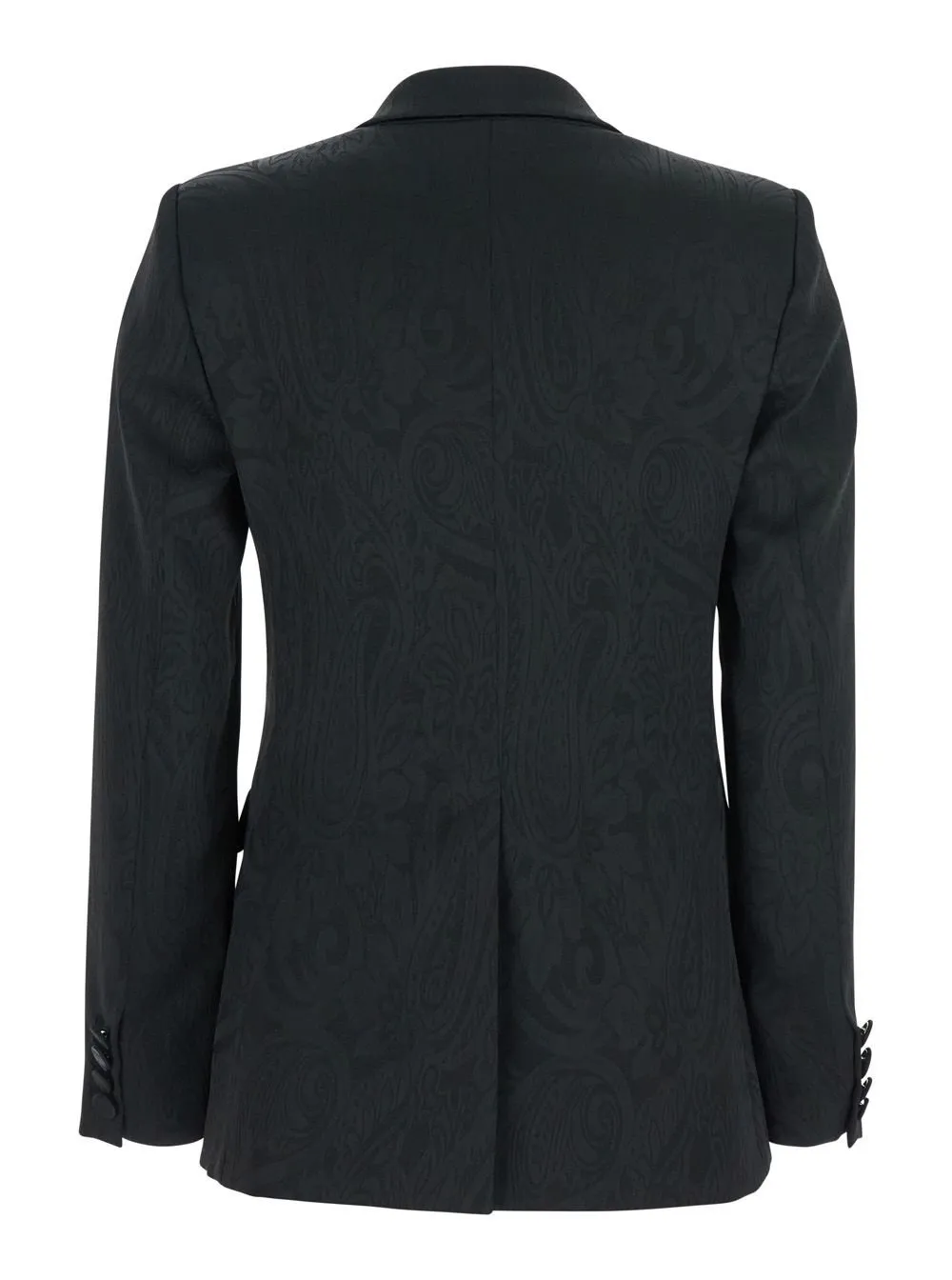 Plain Damask Double-Breasted Jacket