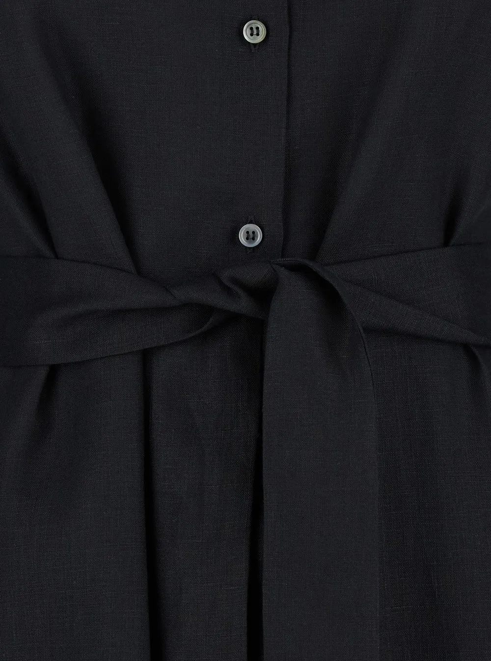 Plain Dress With Classic Collar And Adjustable Hem