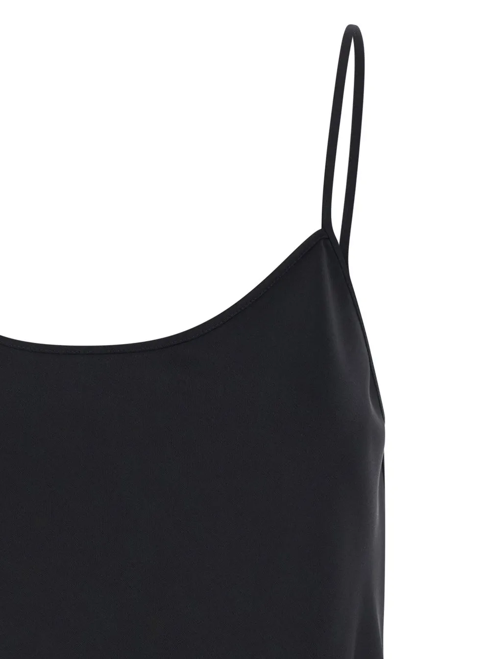Plain U Neckline Satin Tank Top